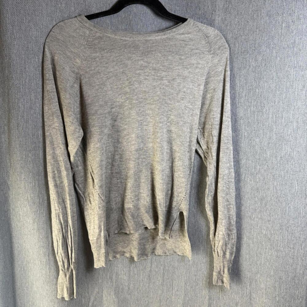 Gray Sweater Women's S Wool Modal Cashmere‎ Soft Sweater Eyelet Skin Brand